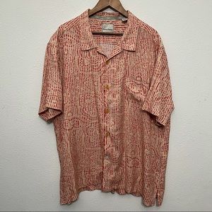 Tommy Bahama Silk Short Sleeve Pattern Button Up Shirt 3XL